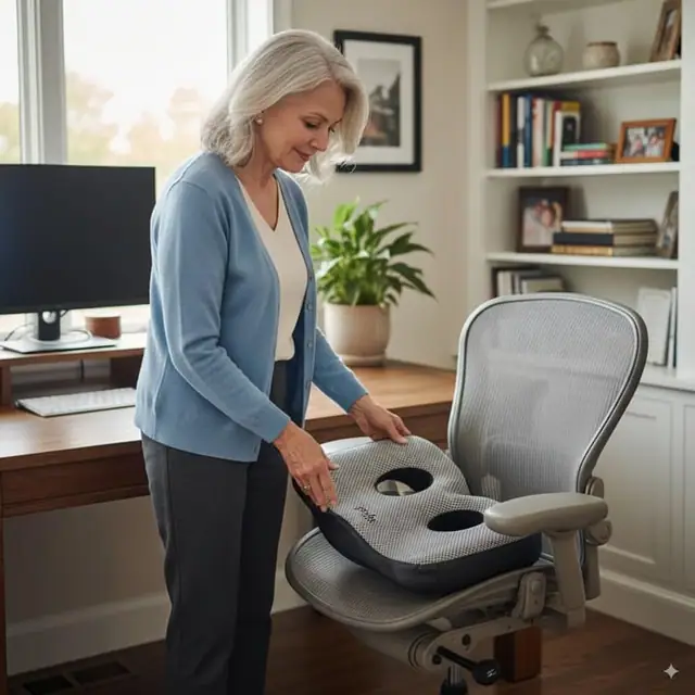 Aylio Socket Seat cushion placed on an office chair